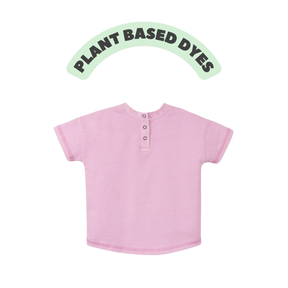 Plant-dyed organic-cotton drop-shoulder baby tee