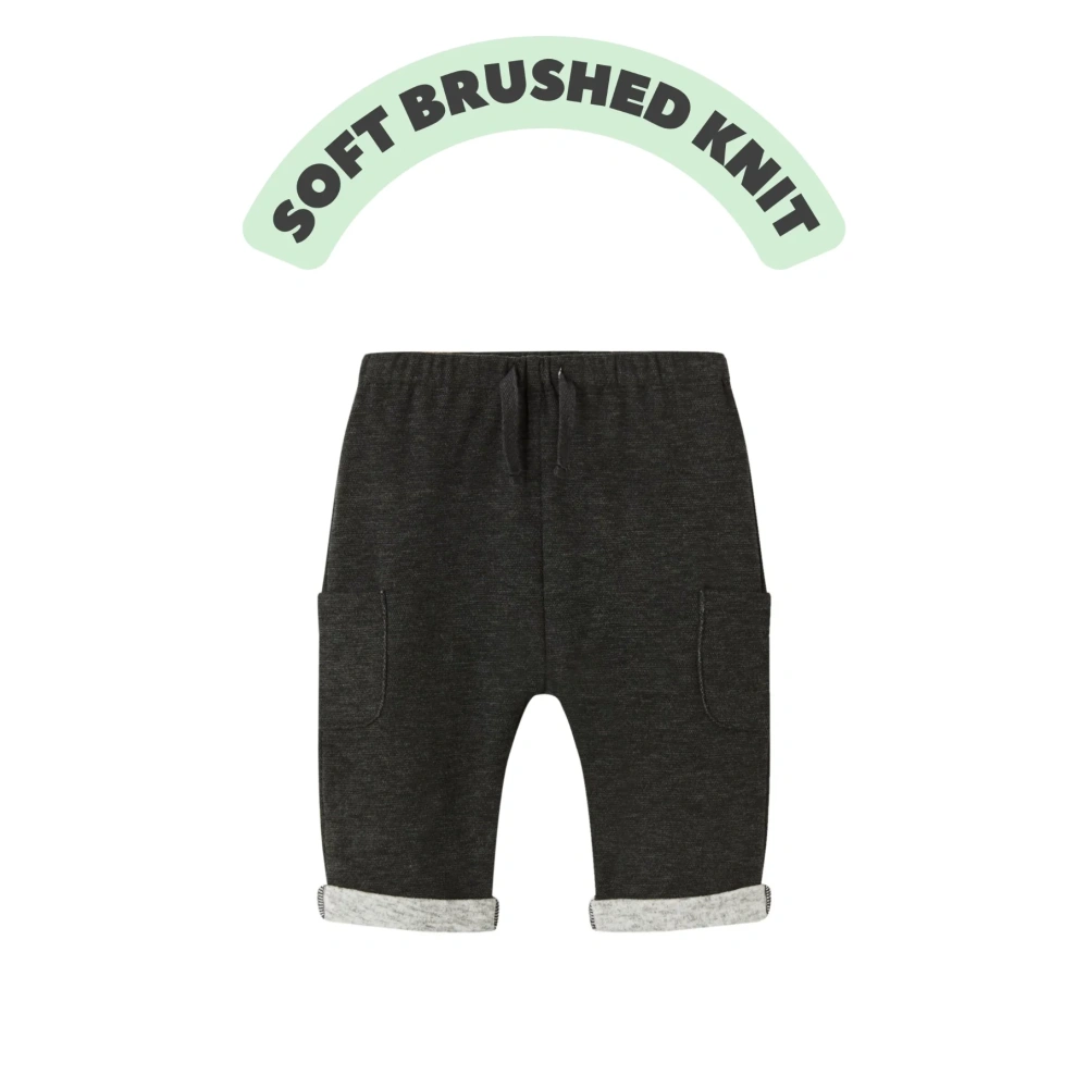 Baby Brushed Knit Cargo Pants - Eco-Friendly
