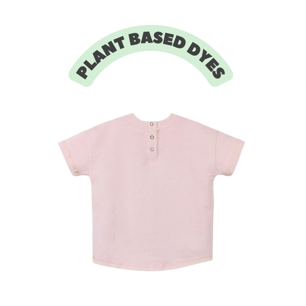 Plant-dyed organic-cotton drop-shoulder baby tee