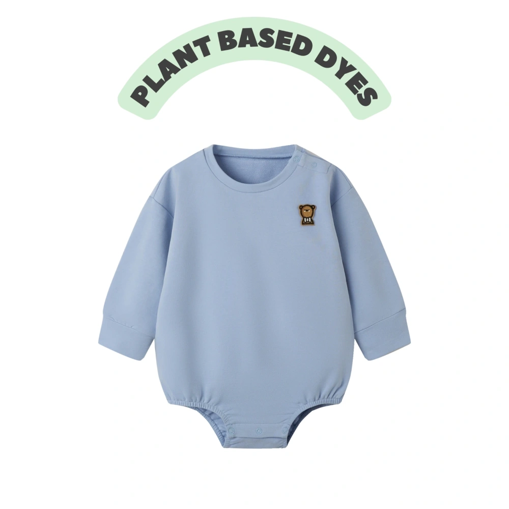 Baby Plant-Dyed French Terry Long-Sleeve Bodysuit
