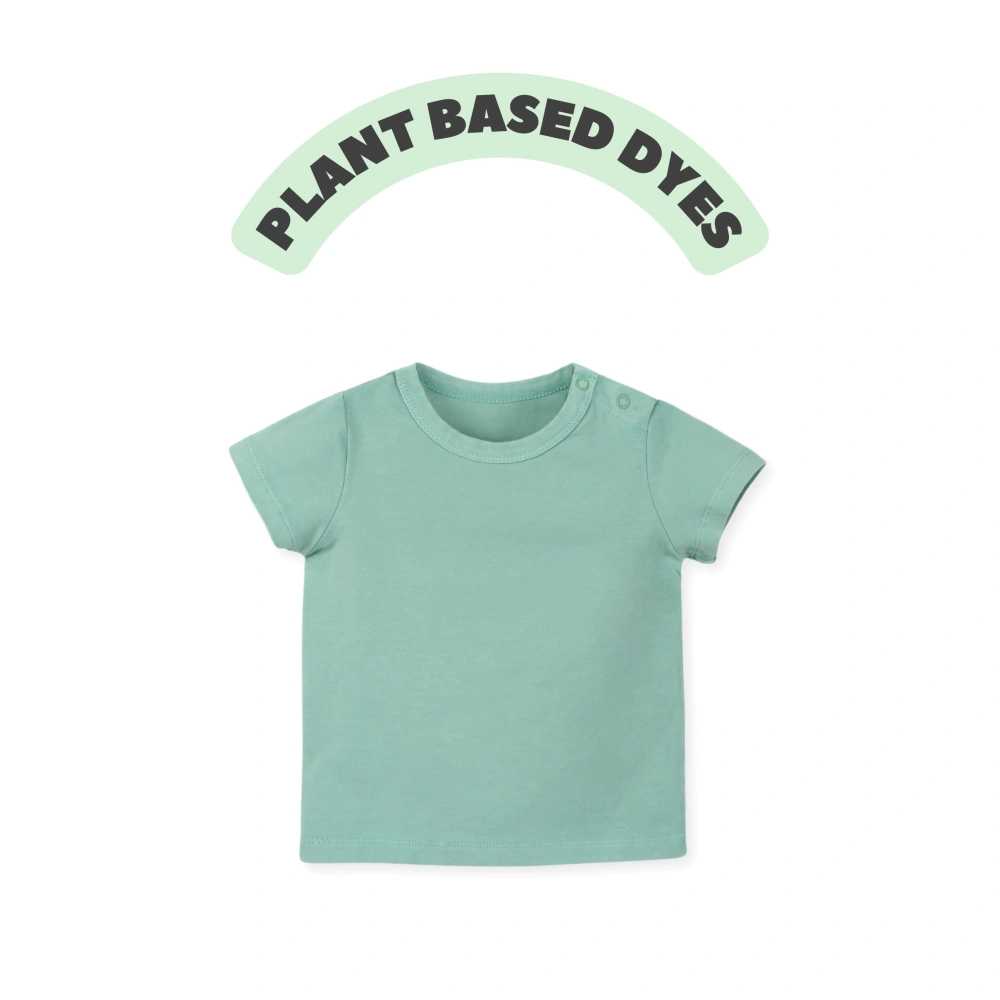 Michael short-sleeve organic-cotton baby tee in plant-dyed color (0-24M)