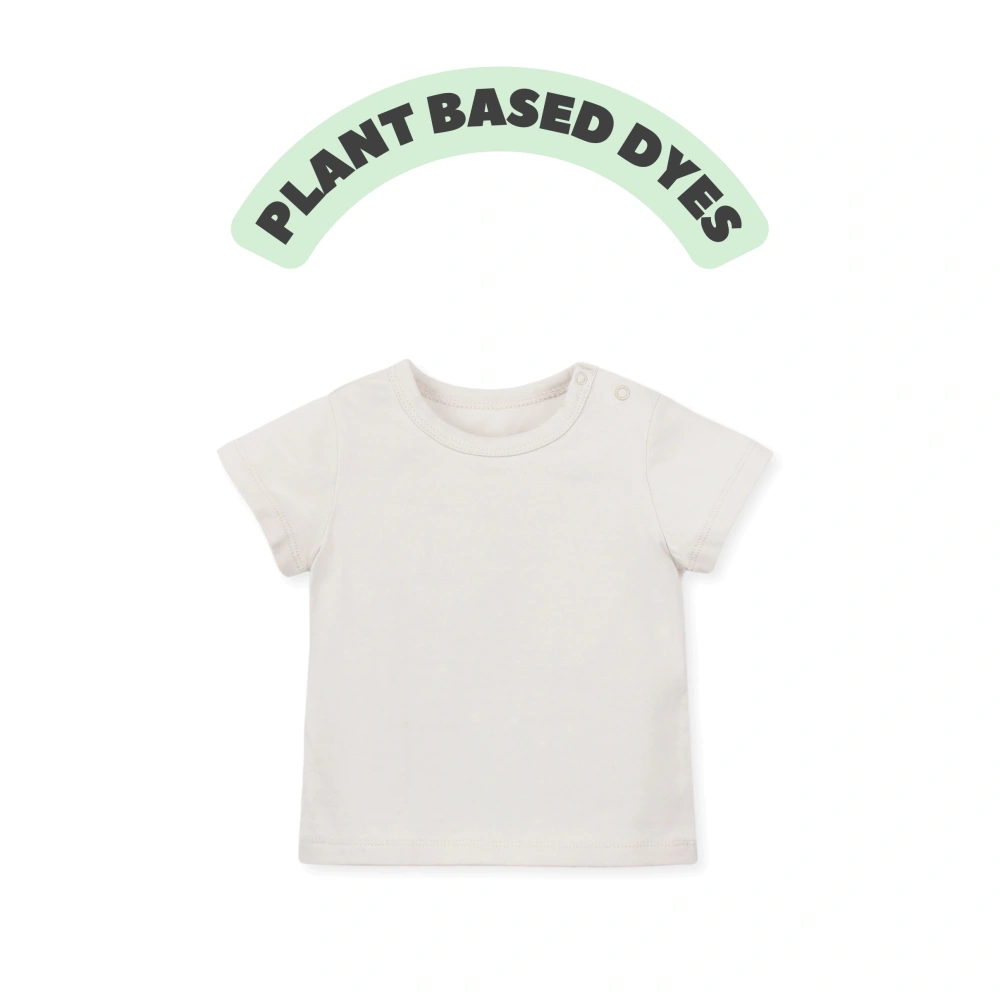 Michael short-sleeve organic-cotton baby tee in plant-dyed color (0-24M)