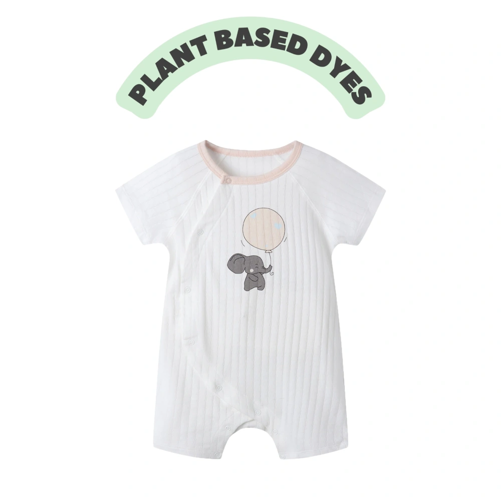 Baby Side Snap Elephant Print Romper