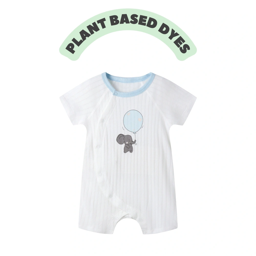 Baby Side Snap Elephant Print Romper