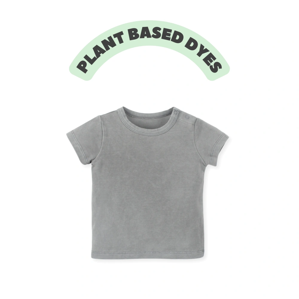 Michael short-sleeve organic-cotton baby tee in plant-dyed color (0-24M)