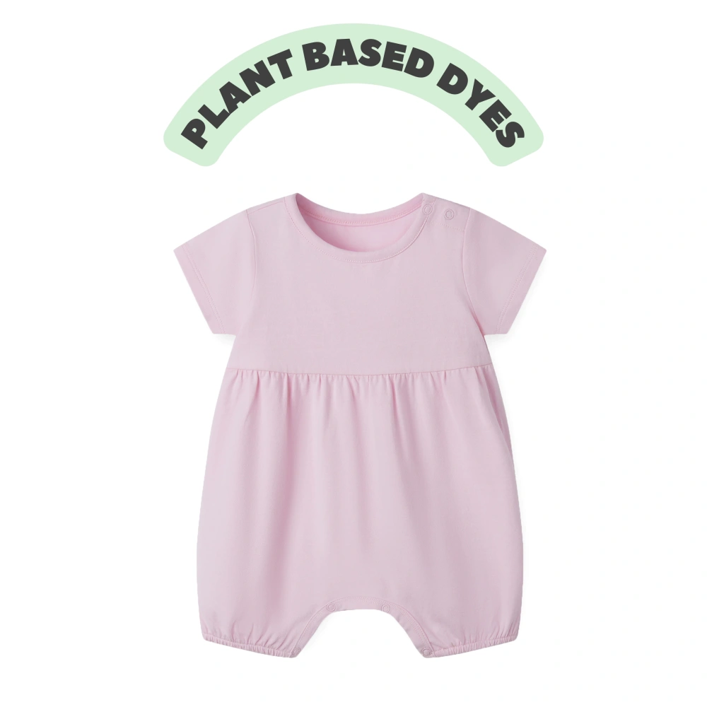 Organic cotton baby romper unisex short sleeve, plant-dyed eco-friendly infant bodysui