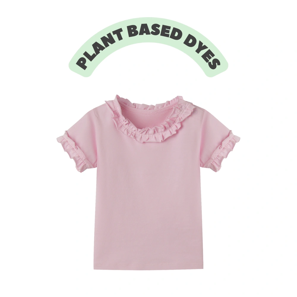 Plant-dyed organic-cotton baby ruffle tee — style K1230851