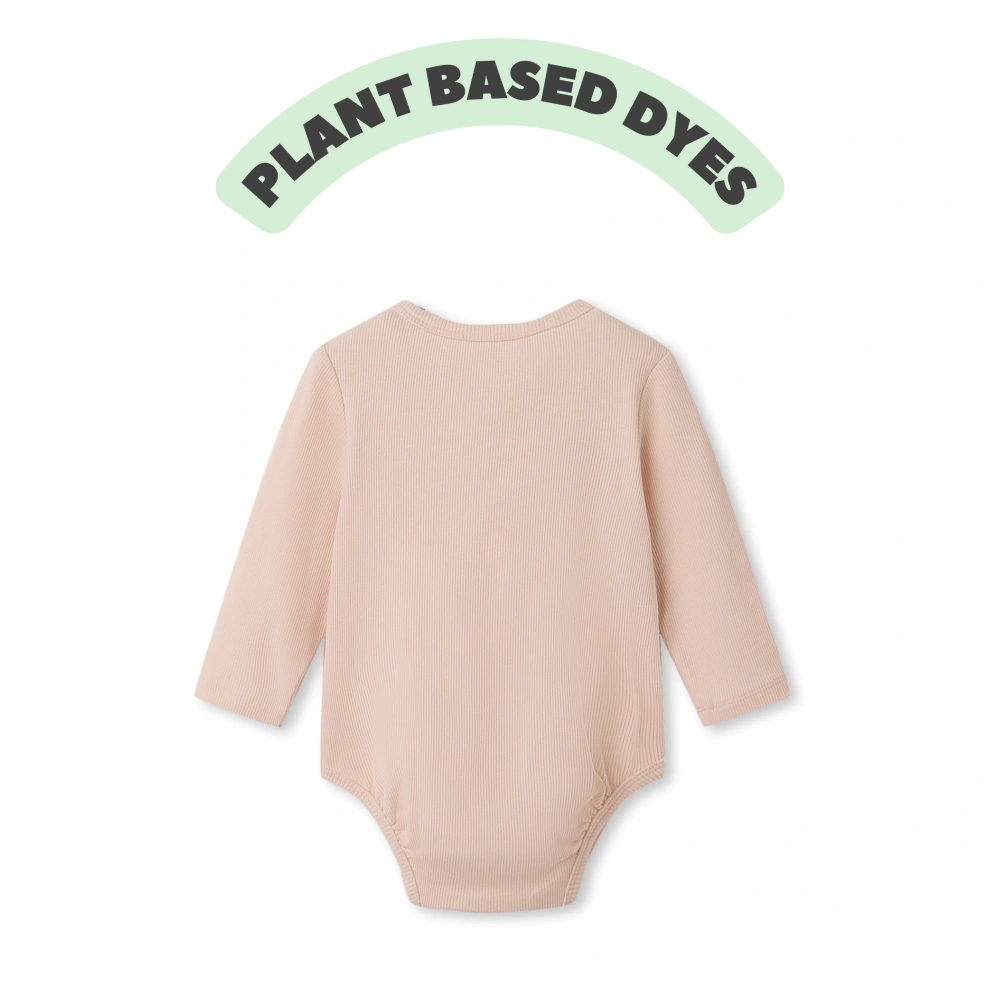 Senseng Organic Cotton Plant-Dyed Baby Pumpkin Halloween Bodysuit with Snap Closures