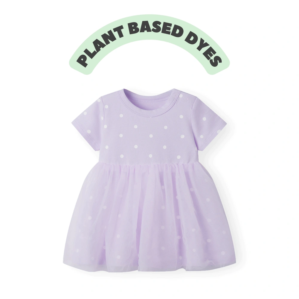 GOTS-certified organic cotton baby dress with plant-based dyes