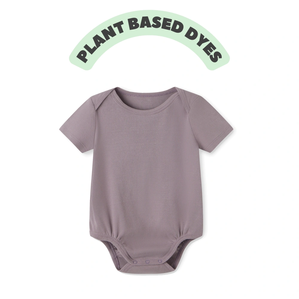 Senseng organic cotton baby bodysuit with plant-based dyes – unisex slip-on short sleeve