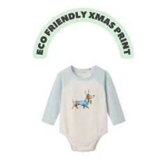 Baby Xmas Dog Long Sleeve Bodysuit