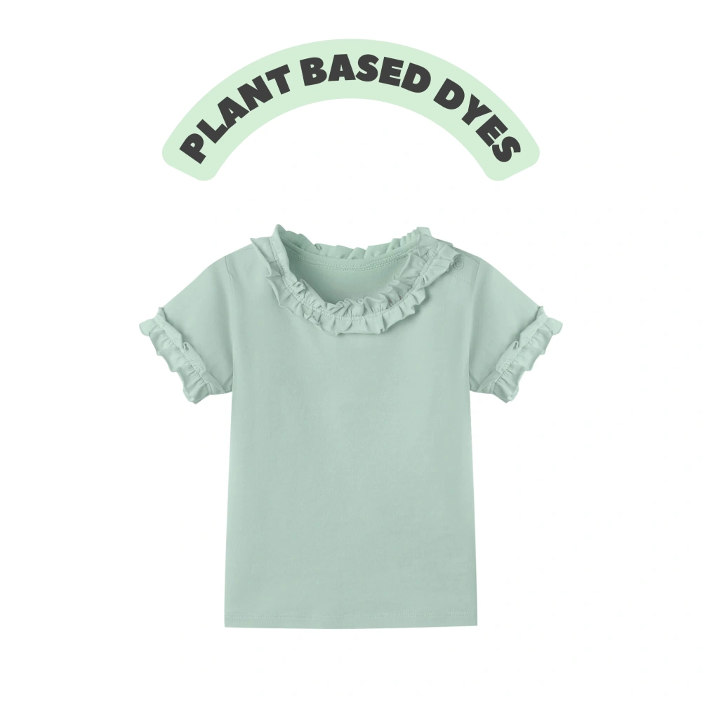 Plant-dyed organic-cotton baby ruffle tee — style K1230851