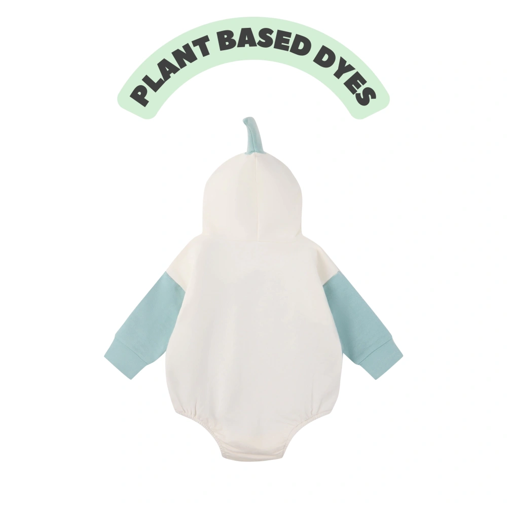 Senseng Organic Baby Whale Costume Bodysuit | Plant-Dyed French Terry Romper (0-24M)