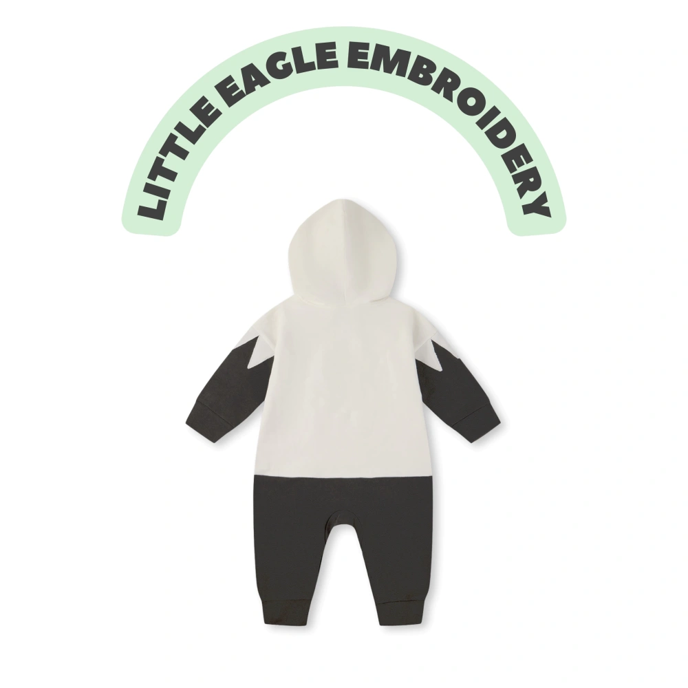 Senseng organic cotton baby eagle costume romper with hood and wing sleeves