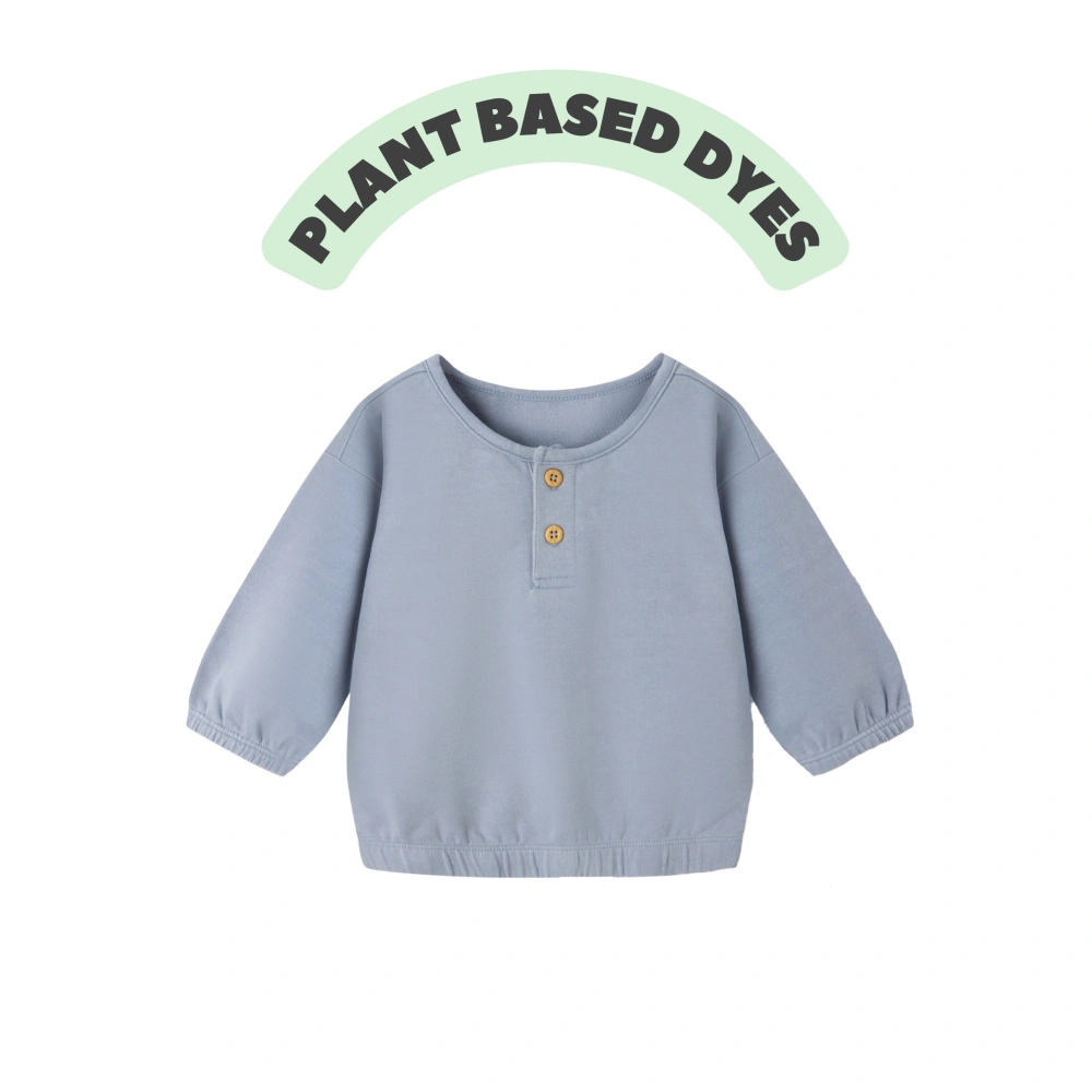 Plant-dyed organic-cotton French-terry baby top — style K1230875