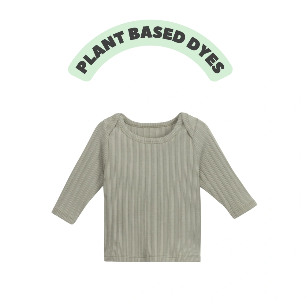 SENSENG organic cotton ribbed long-sleeve baby top (slip-on neckline)