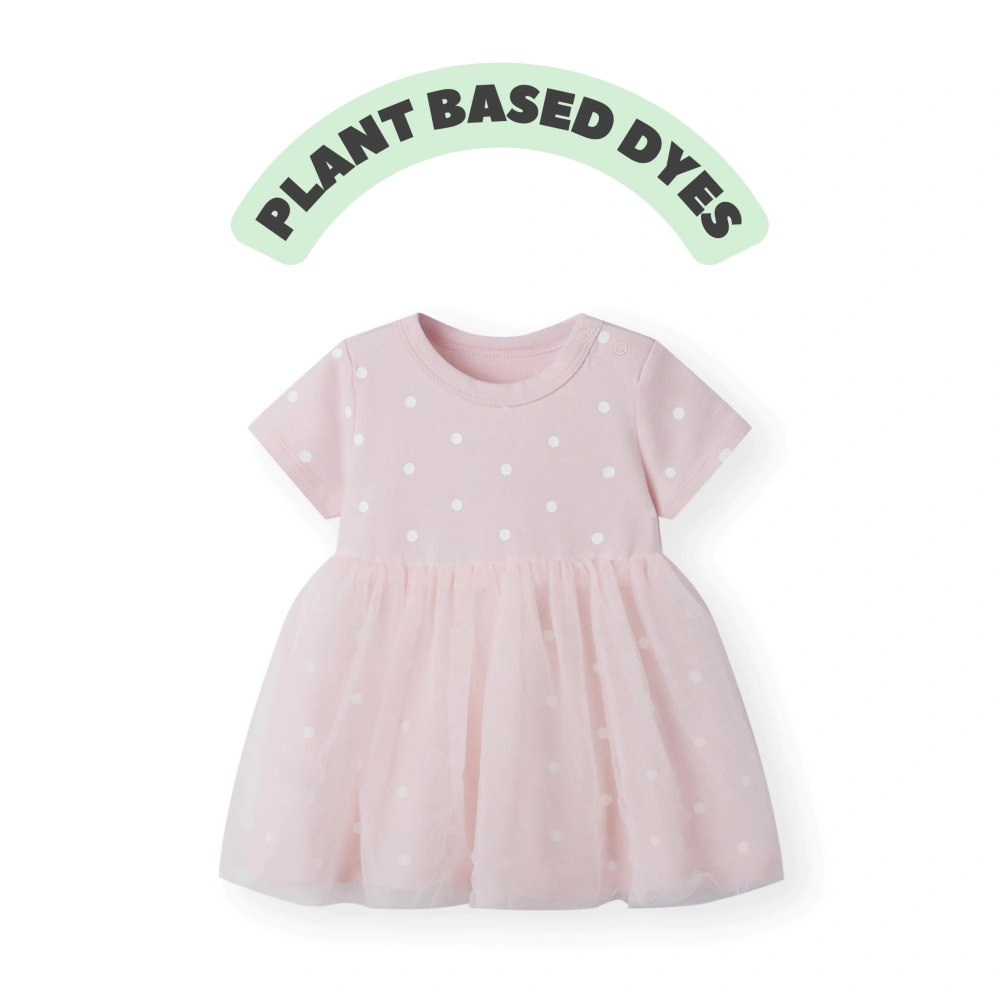 GOTS-certified organic cotton baby dress with plant-based dyes