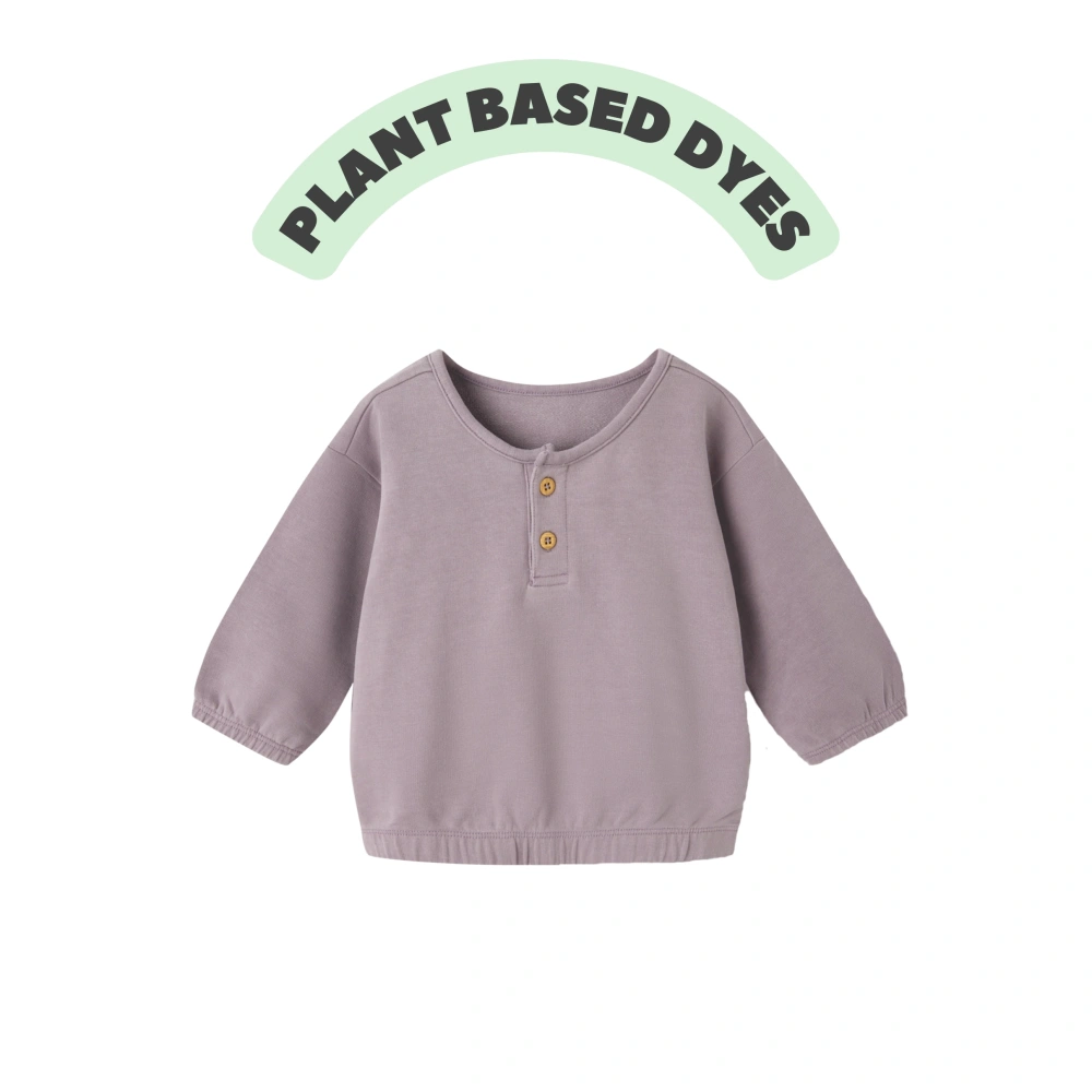 Plant-dyed organic-cotton French-terry baby top — style K1230875