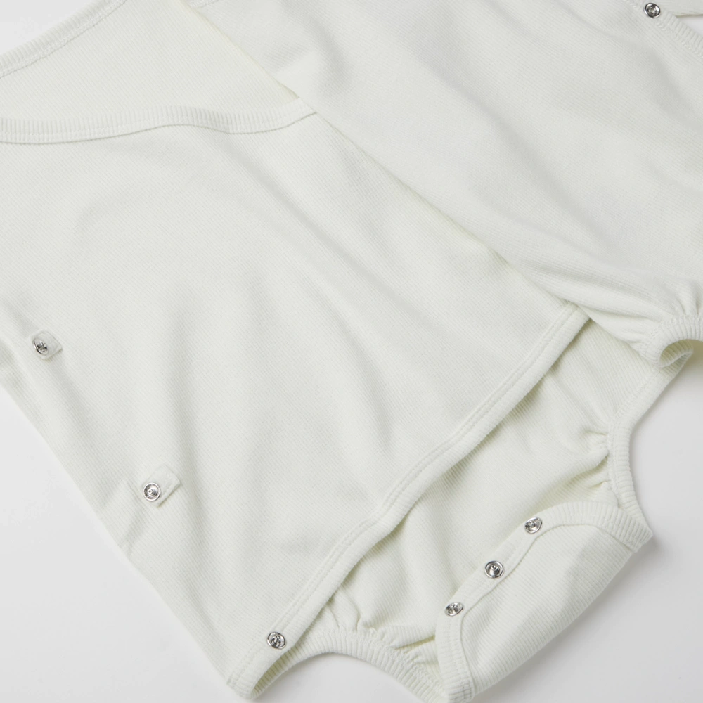 Plant-dyed organic cotton baby unisex long sleeve kimono bodysuit