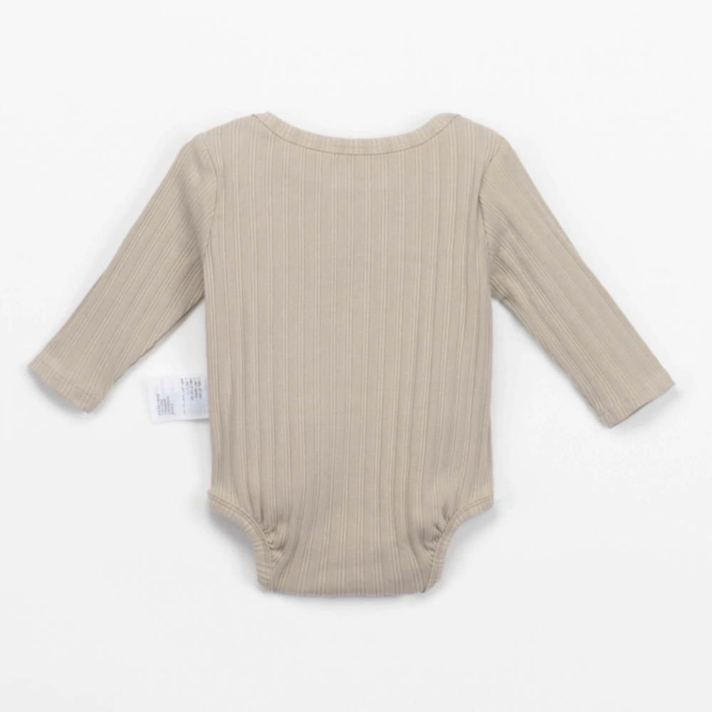 Back view of of airy pointelle knit on organic cotton onesie