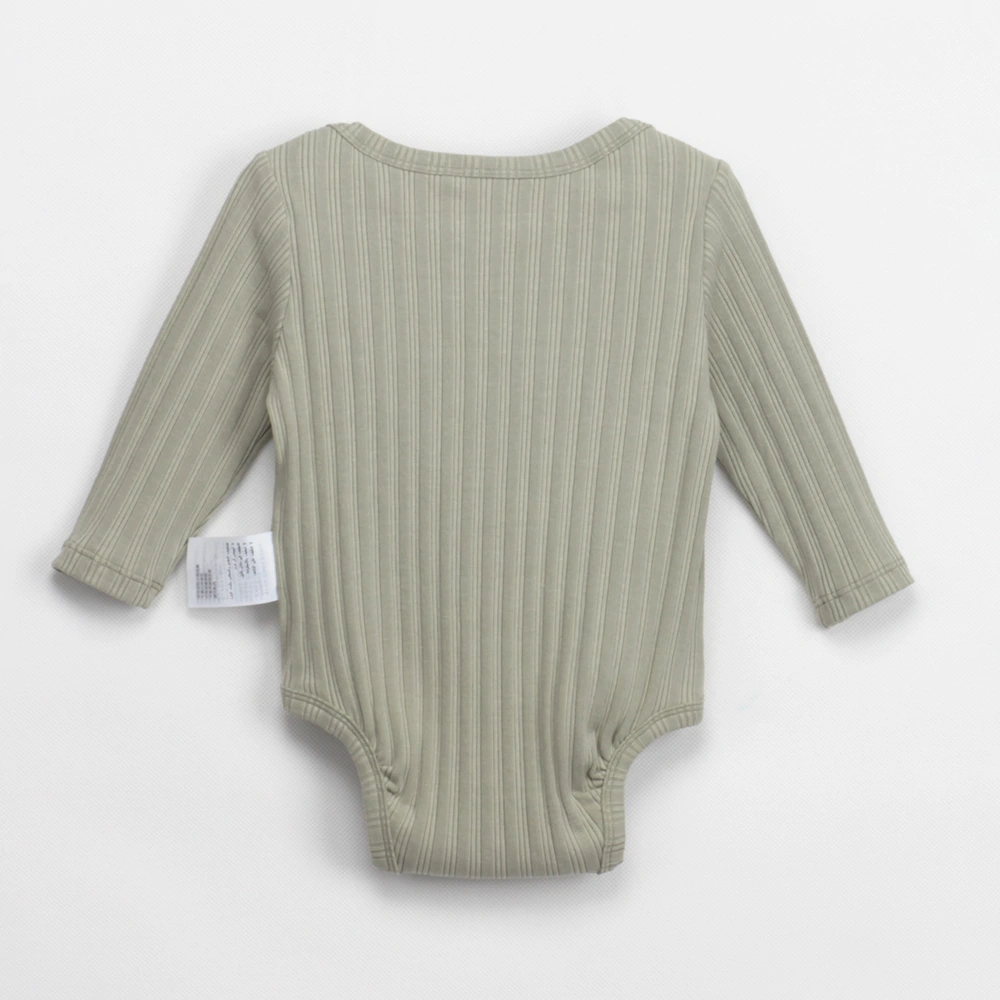 Back view of of airy pointelle knit on organic cotton onesie
