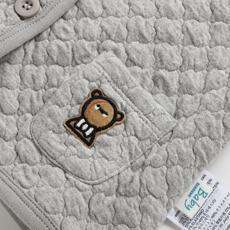 Baby Button-Up Quilted Jacket+Brushed Fleece Pant Set