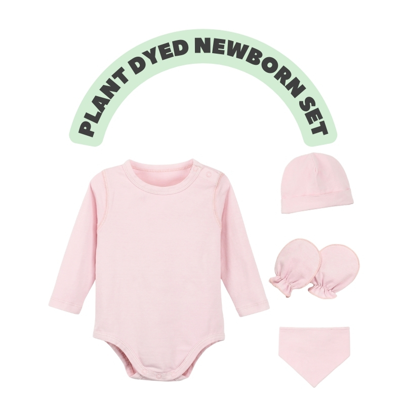 Newborn Organic Long Sleeve Bodysuit + Essential Accessories Set