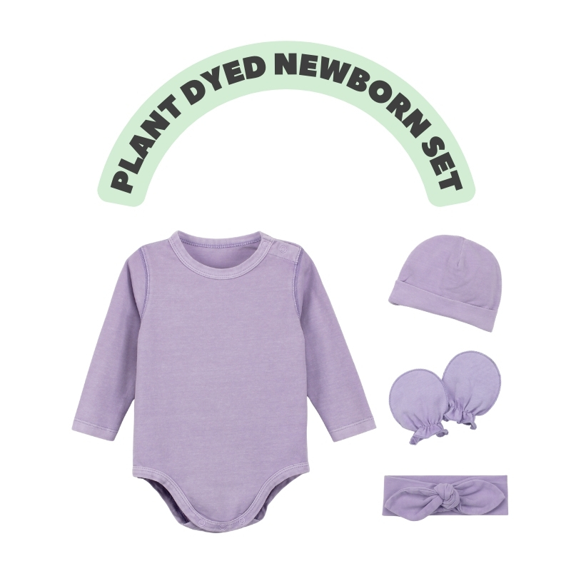 Newborn Organic Long Sleeve Bodysuit + Essential Accessories Set