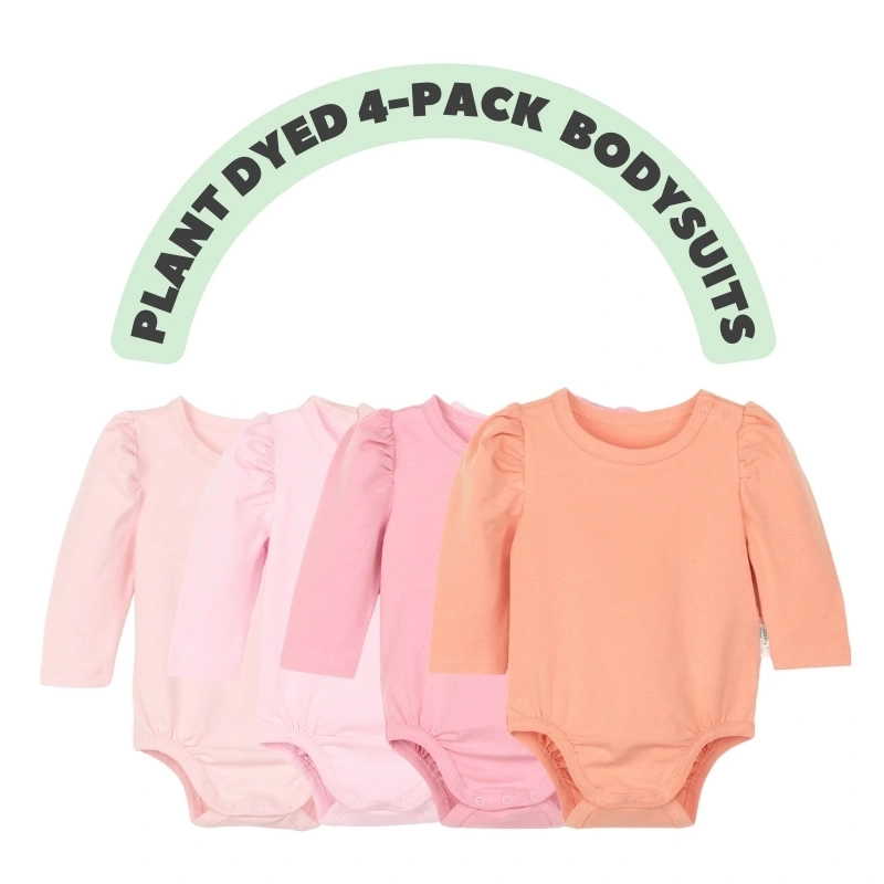 Baby Girl Bubble Long Sleeve 4-Pack Onesies