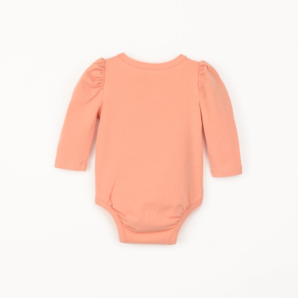 Plant-dyed organic cotton baby girl bubble long sleeve onesie