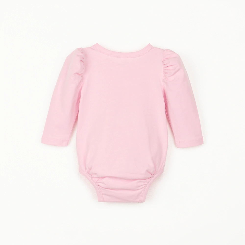 Plant-dyed organic cotton baby girl bubble long sleeve onesie