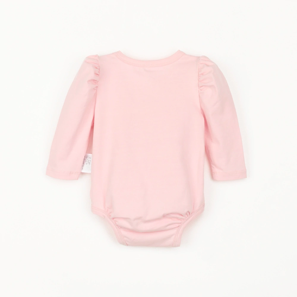 Plant-dyed organic cotton baby girl bubble long sleeve onesie