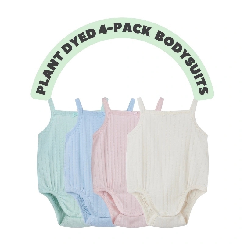 Baby Girl Pointelle 4-Pack Strappy Bodysuits
