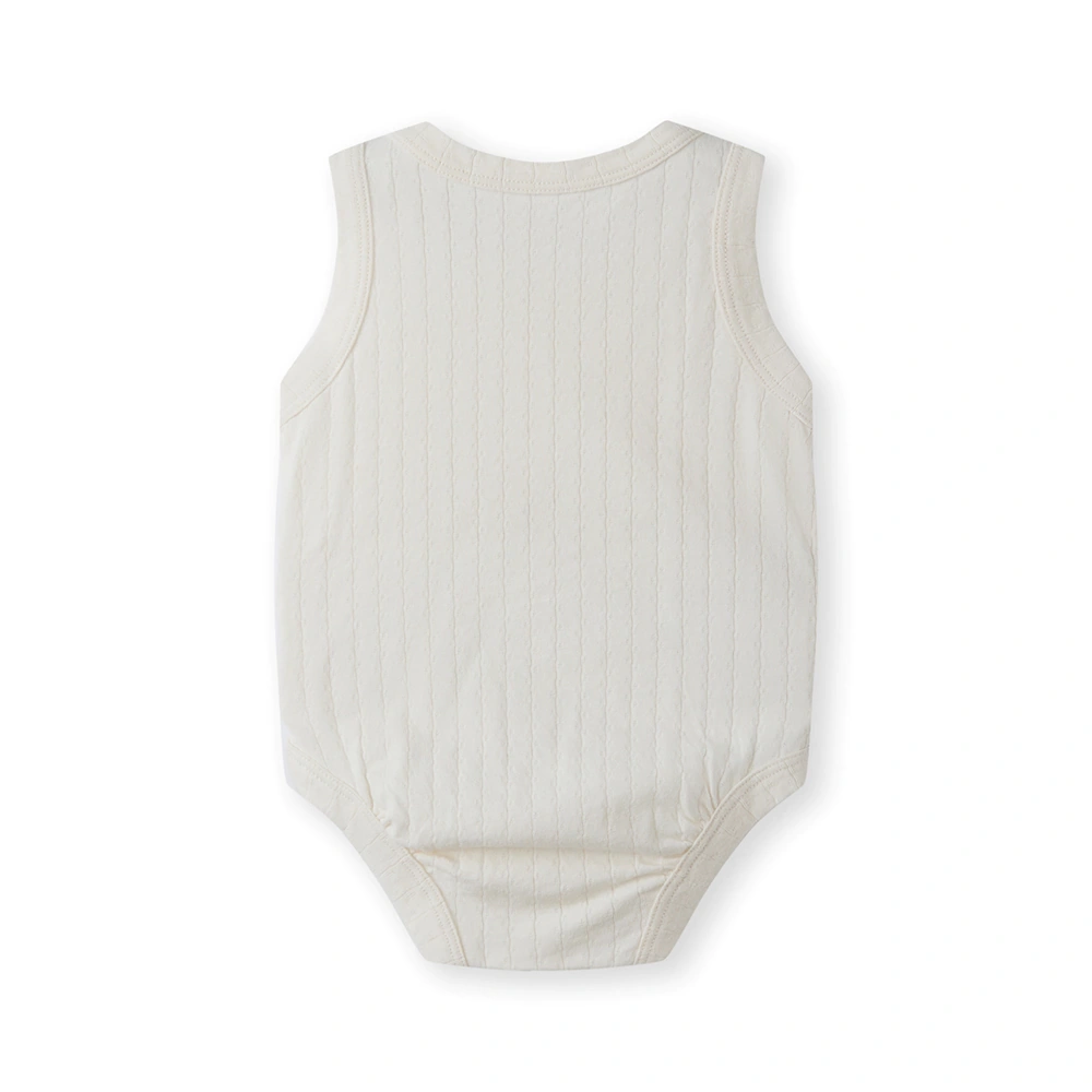 Plant-dyed organic cotton pointelle sleeveless baby bodysuit