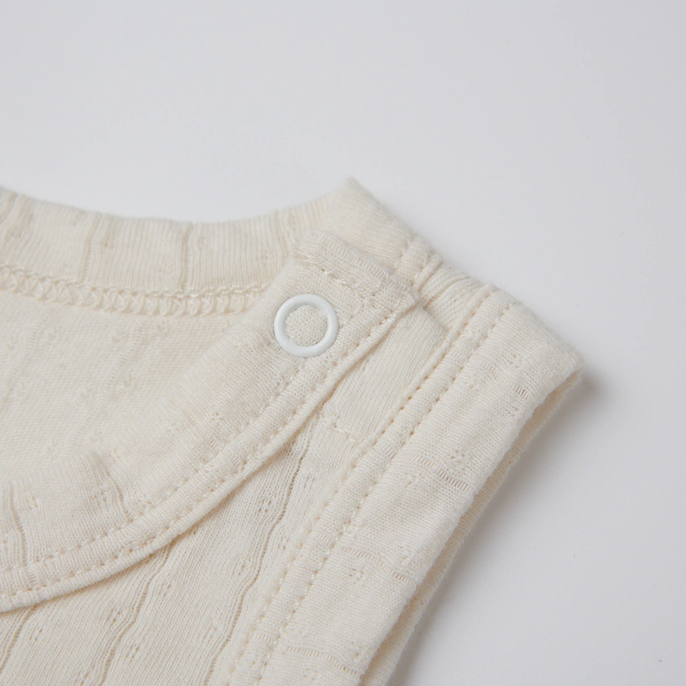 Nickel-free snaps on plant-dyed bodysuit