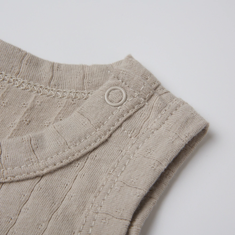 Nickel-free snaps on plant-dyed bodysuit