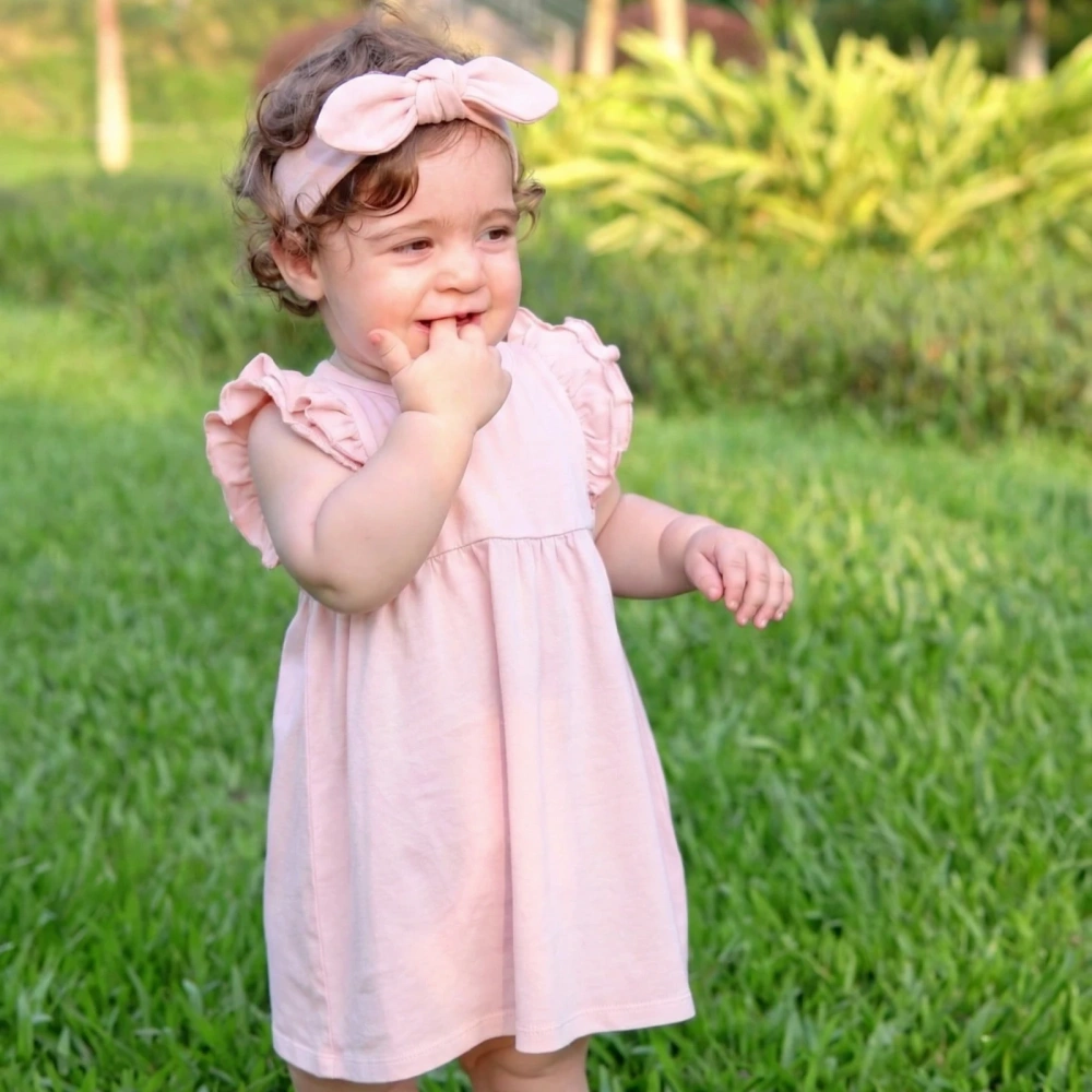 Megan Organic Cotton Plant-Dyed Ruffle Baby Dress 