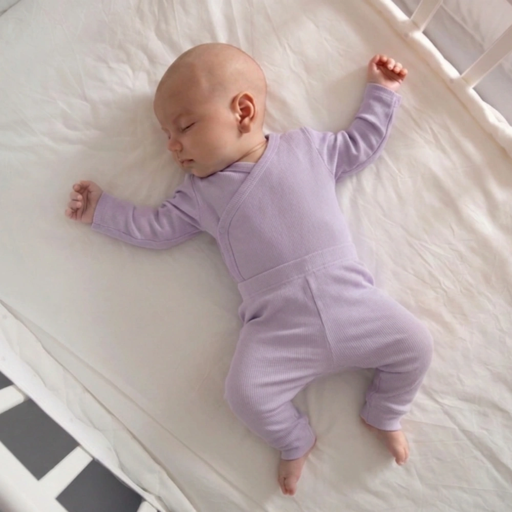 Baby Unisex Long Sleeve Kimono Bodysuit+Ribbed Legging Set