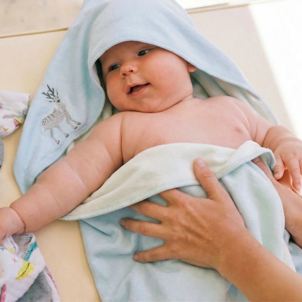 Newborn Baby Organic Cotton Plant-Dyed Jersey Swaddle Blanket