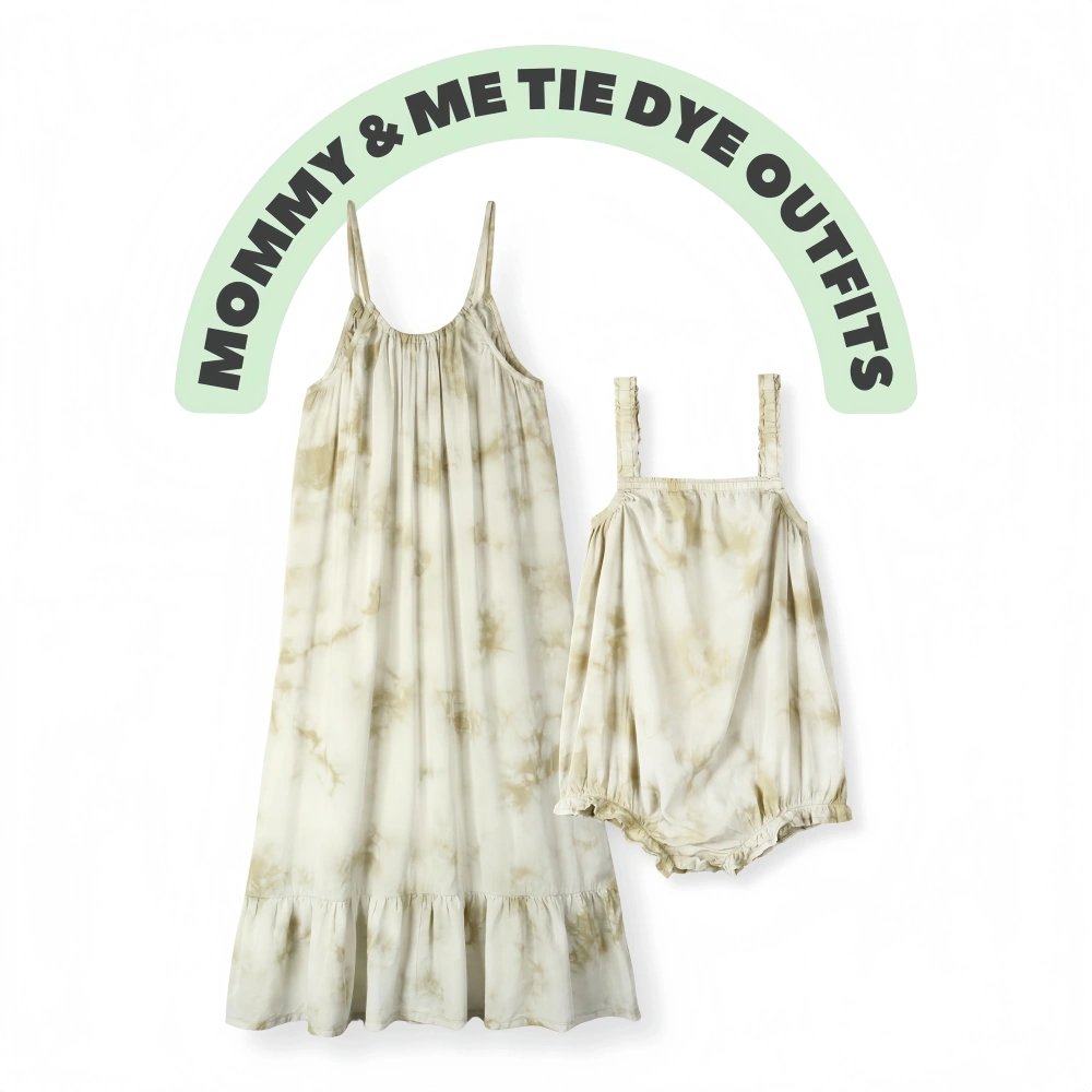 Mommy & Me Natural Cool Wind Tie Dye Matching Set