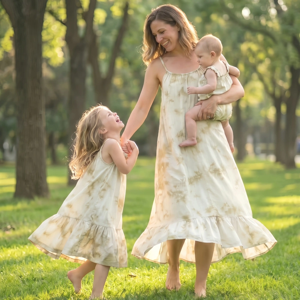 Boho Toddler Girl Tie Dye Twirl Dress