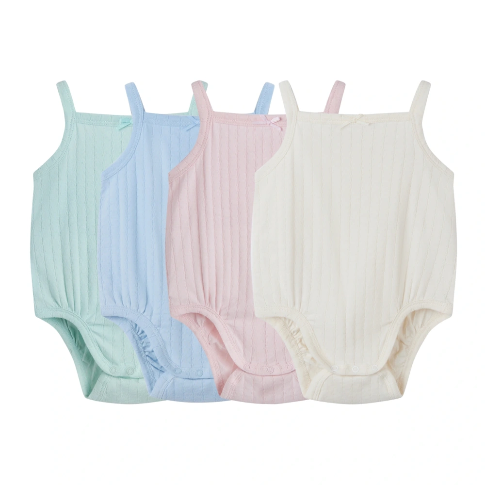 Baby Girl Pointelle 4-Pack Strappy Bodysuits