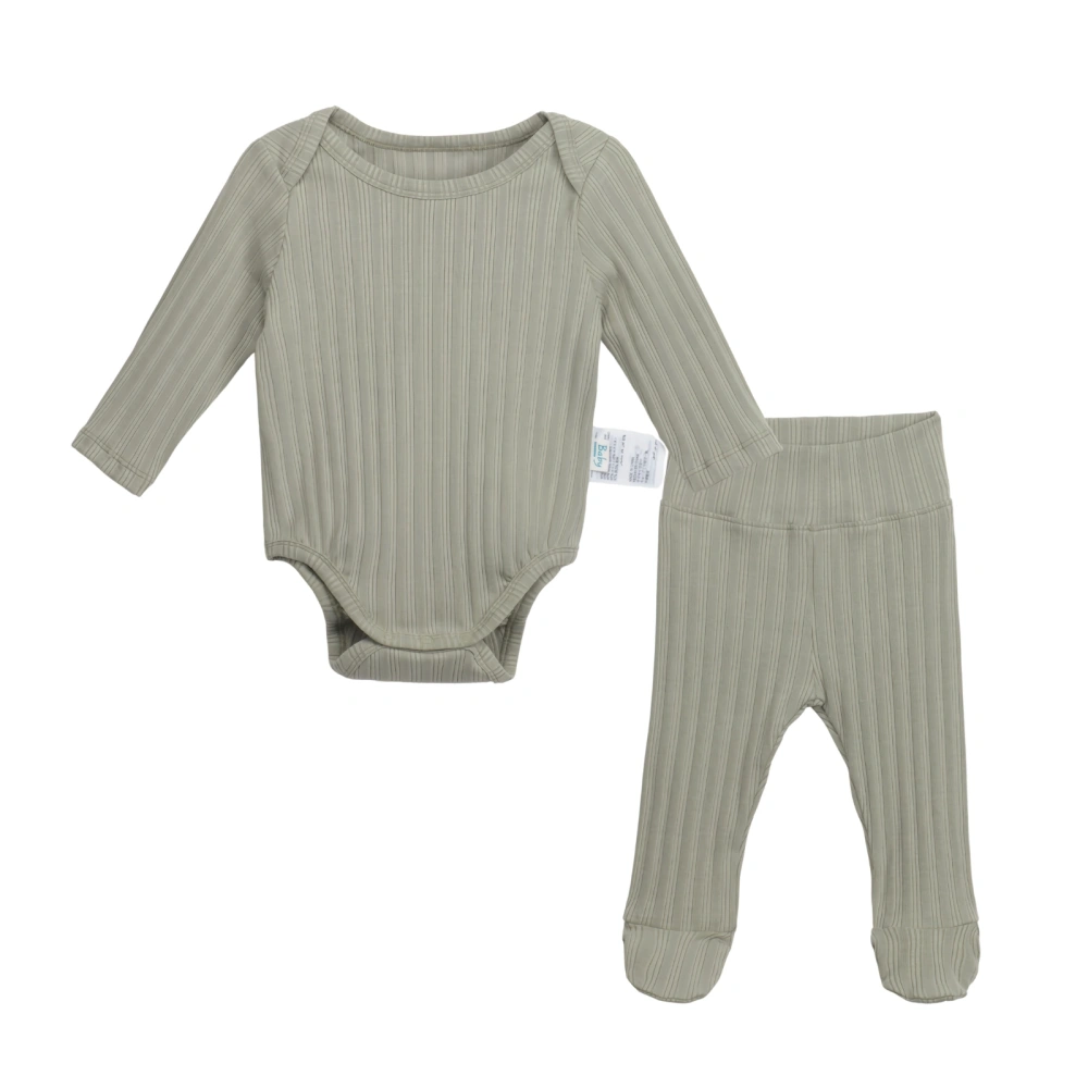 Organic Cotton Ribbed Onesie & Footed Pants Set