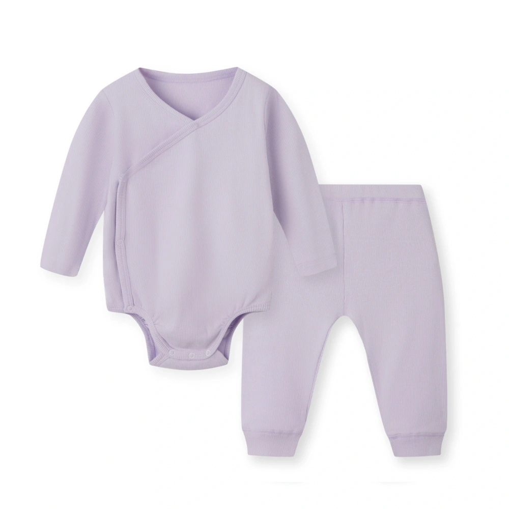 Baby Unisex Long Sleeve Kimono Bodysuit+Ribbed Legging Set