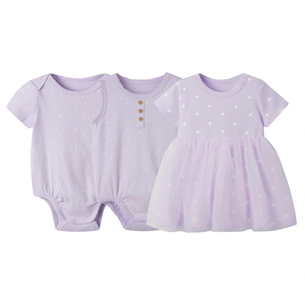 Baby Girl Organic Cotton Plant-Dyed 3-Piece Layette Set