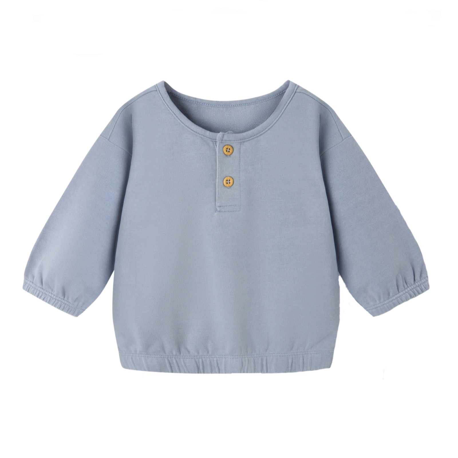 トップス iasof cotton henry neck Plant-Dyed Organic Cotton French Terry Henley Neck Baby Sweatshirt