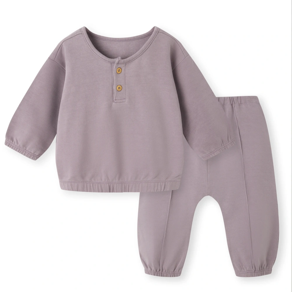Plant dyed organic cotton baby sweatshirt set (sweatshirt+jogger pants)