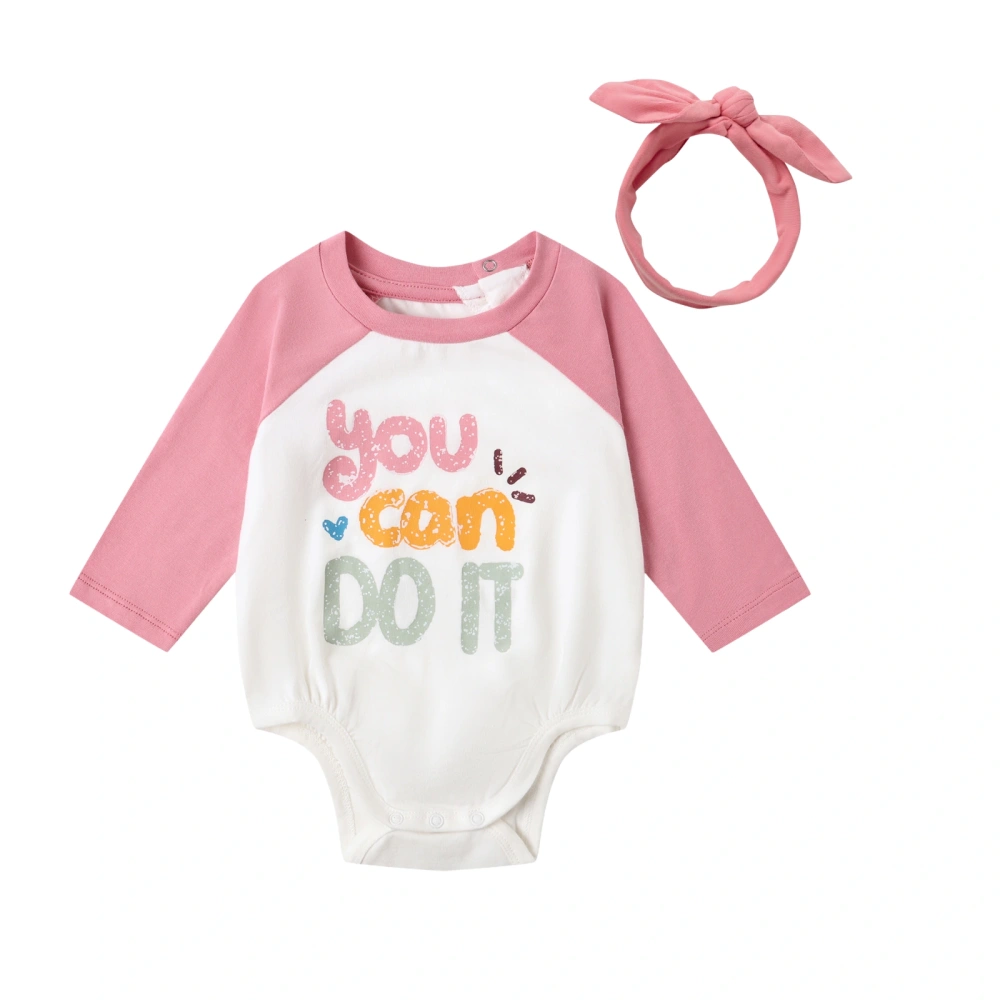 Organic Cotton "YOU CAN DO IT" Long Sleeve Bodysuit & Headband Set