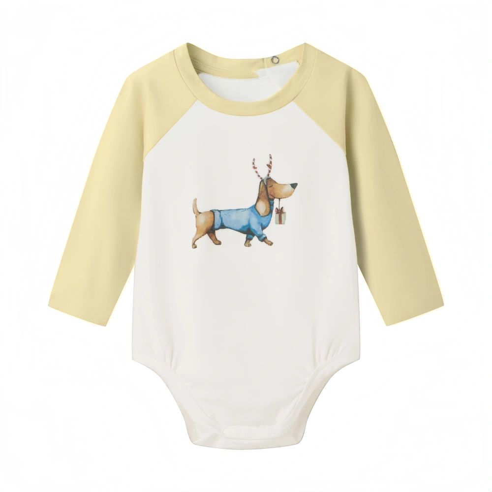 Baby Xmas Dog Long Sleeve Bodysuit