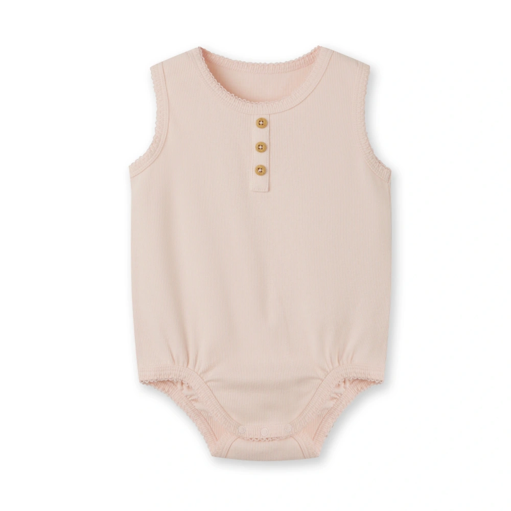 Senseng Baby Girl Sleeveless Organic Cotton Bodysuit